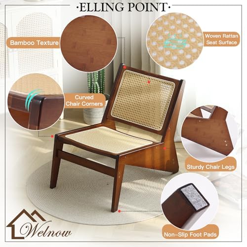 Welnow Mid Century Rattan Accent Chair - Image 3