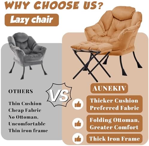 Lazy Chair with Ottoman, Comfy Reading Chair - Image 5