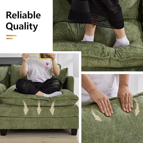 35‘’ Modern Chenille Cloud Sofa Ottoman, Rectangle Ottoman - Image 4