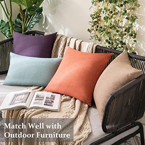 MIULEE Decorative Outdoor Pillow Covers Lumbar Waterproof 12x20 Teal - Image 4