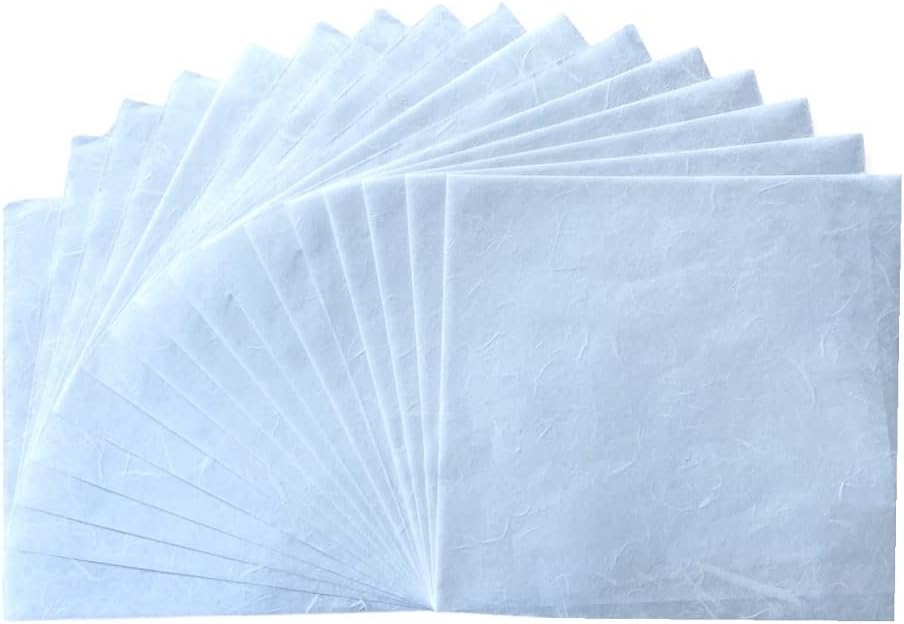 50 Sheets 6 x 6 Inches Natural Fiber Mulberry paper Sheets Square Origami Paper Arts Folding Craft, Decoration Paper, Square Folding Paper for DIY Crafts (White Color, 6x6 Inch)