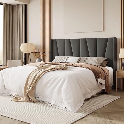 Allewie King Size Platform Linen Bed Frame - Image 3