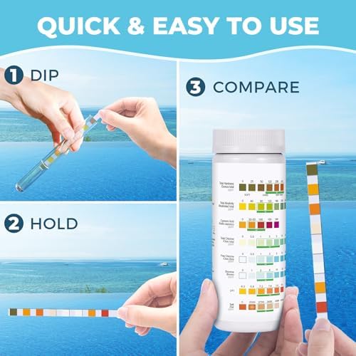 Salt-Water Pool Test Strips Kit: 125 Counts 8-in-1 - Image 3