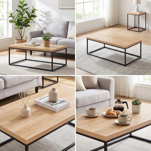 CENSI 47 Inch Natural White Oak Coffee Table/Center Table - Image 3