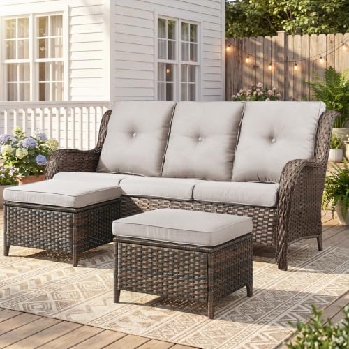 Belord 3-Piece PE Wicker Outdoor Sofa by Belord