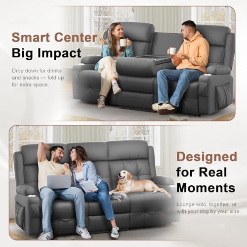 Reclining Loveseat Sofa, RV Loveseats Recliner Sofas Wall Hugger, Double - Image 4