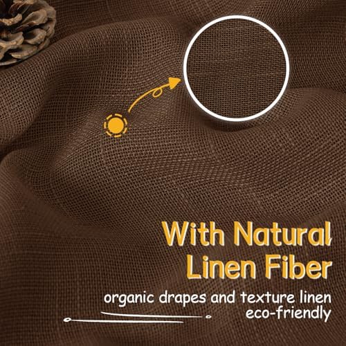 YoungsTex Brown Linen Curtains 90 Inches Long - Image 5