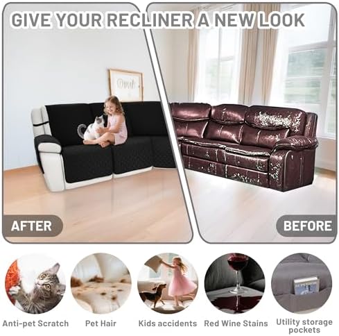 Waterproof Sectional Reclining Couch Covers L Shaped Recliner Sectional Sofa - Image 6
