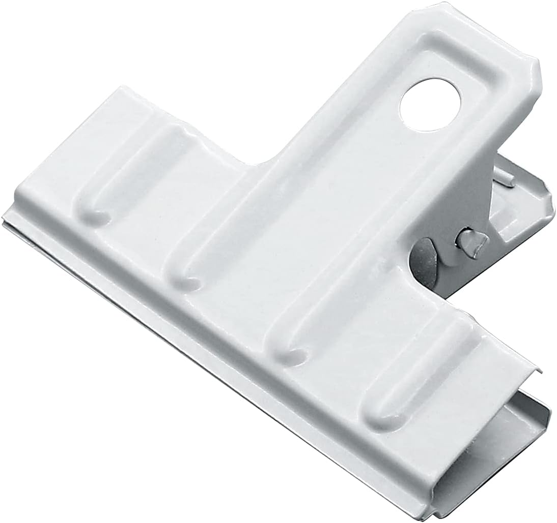 Coideal White Bull Clips Thickened - 10 Pack 3 Inch Long Large Metal Binder Paper Clips Clamps for Food Bags, Office & Home Kitchen (77 mm)