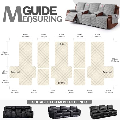 KinCam 100% Waterproof Recliner Sofa Cover - Image 6
