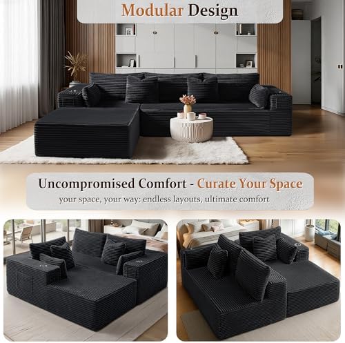 108" Oversized Cloud Sectional Couch, Comfort U Shaped Sofa - Image 6