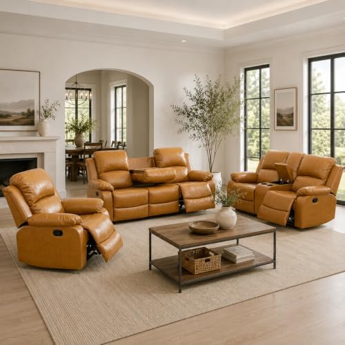 Living Room Furniture Set, 2 Piece Recliner Sofa Set, Leather Recliner Sofa Set - Image 7