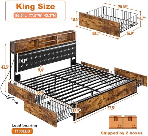 EnHomee King Size Bed Frame - Image 2