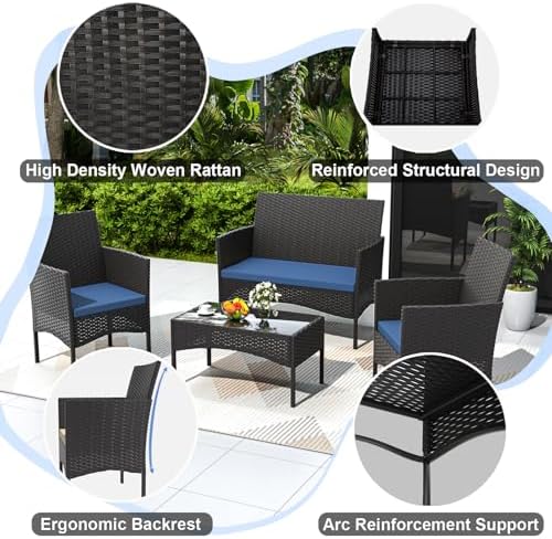 Gotland 8 Pieces Patio Furniture Set, Wicker Outdoor Furniture - Image 5
