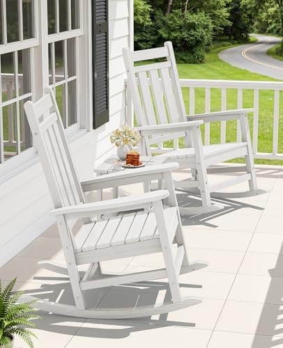 KINGYES Oversized Outdoor Rocking Chair Set of 6, HDPE Patio Rockers - Image 2