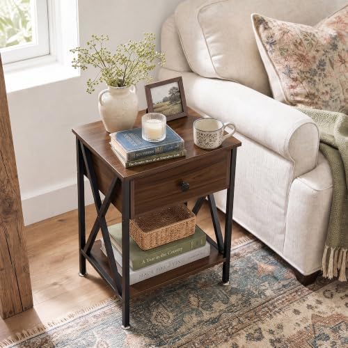 VECELO Nightstand, Modern Bedside End Table, Night Stand - Image 5