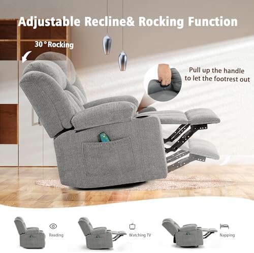 Ketaiyou Rocker Swivel Recliner Chair - Image 5