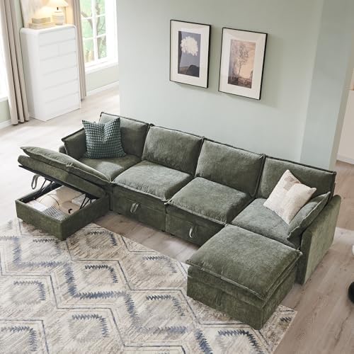 112.6" Modular Sectional Cloud Couches, Modern Sectional Sofa by ALLTUFOYourDailyEssential