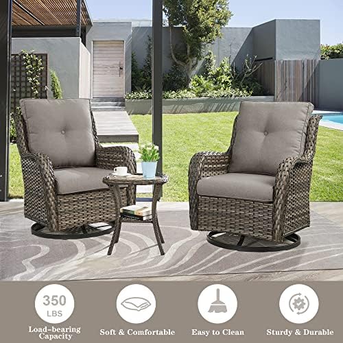 Belord 8 Piece Wicker Patio Furniture Set, Outdoor Swivel Rocker Chairs Set of 2 - Image 5