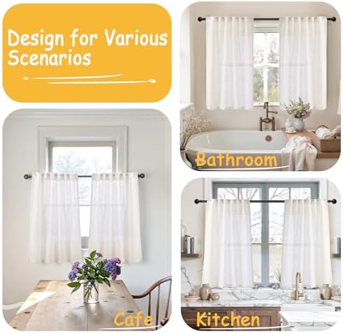 YoungsTex Natural Linen Curtains 48 Inches Long - Image 2