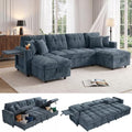 108”Pull Out Sofa Bed, U Shaped Sleeper Sofa by FOCALSWEET