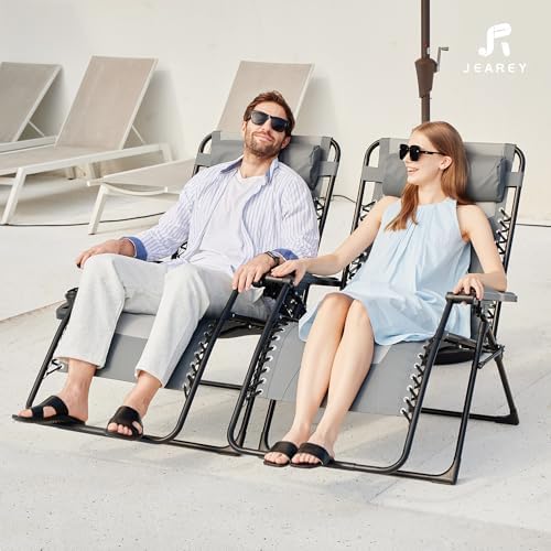 JEAREY Zero Gravity Chairs Set of 2, Oversized Recliners - Image 2