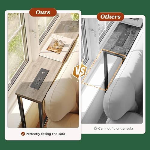SUPERJARE 110.2 inch Narrow Behind Couch Table - Image 4
