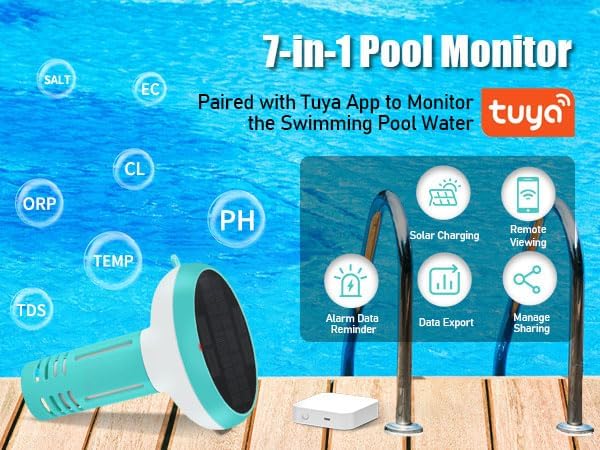 Digital Pool Water Tester, 7-in-1 Smart Floating Meter, WiFi Enabled, Tests pH - Image 5