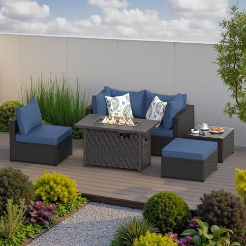 Patio Furniture Set w/ Fire Pit Table by PHONJOROO
