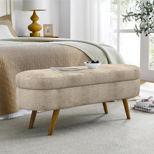 43.5" Ottoman with Storage, Storage Ottoman Bench with Safety Hinge, Bed End - Image 6