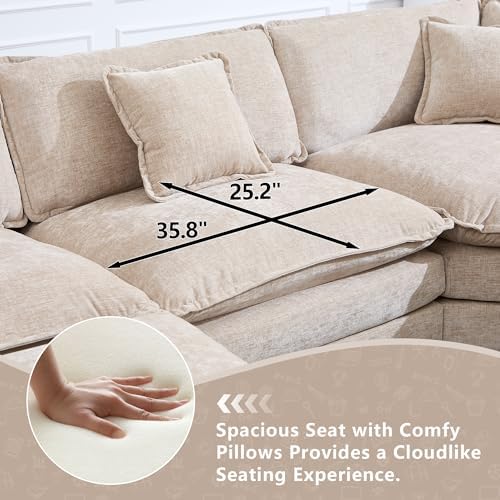 Tmsan Oversized Cloud Modular Sectional Sofa Couch Set - Image 4