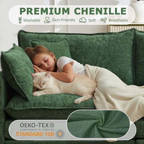 78" Modular Sectional Sofa, Cloud Loveseat Couch - Image 4