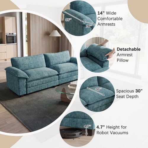 Homall 79.3" Loveseat Sofa, Cloud Sofa Couch, Deep Seat, Dark Blue - Image 3