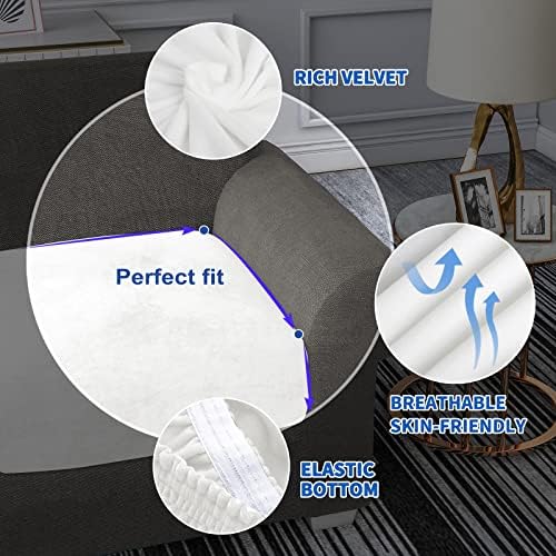 MAXIJIN Velvet Stretch Cushion Covers Fitted Couch Cushion Slipcovers Sofa Seat - Image 4