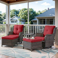 Belord 5 Piece Wicker Patio Furniture Set, Outdoor Swivel Rocker Chairs Set of 2 by Belord