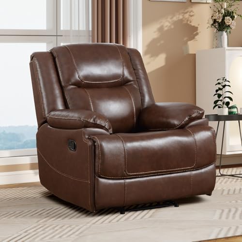 CANMOV Genuine Leather Manual Recliner Chair by CANMOV