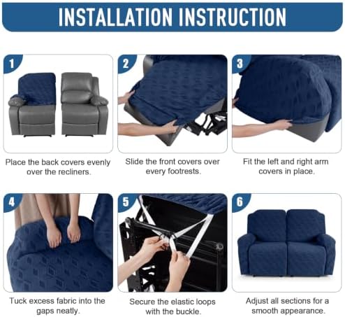 TAOCOCO Recliner Loveseat Cover Oversized, Stretch Jacquard Reclining Loveseat - Image 7