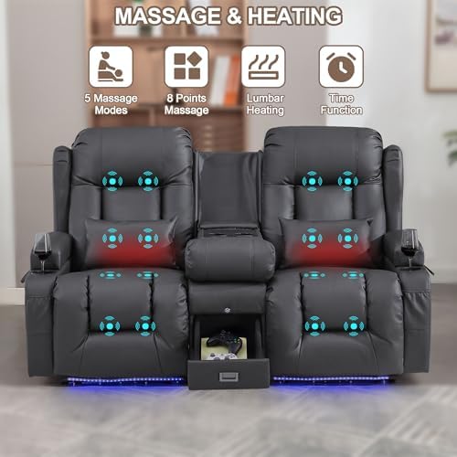 TUNYI Power Loveseat Recliner Sofa - Image 5