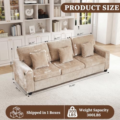94.5'' 3-Seater Sofa Couch - Image 2