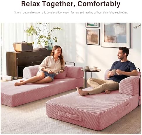 79" Convertible Sofa Bed, Boneless Sleeper Futon Couch - Image 5