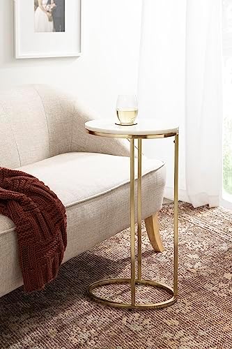 Kate and Laurel Natalli Modern Glam Oval C-Table, Elegant C-Shaped Side Table - Image 2
