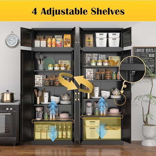 Steeloong 86"Metal Pantry Storage Cabinet - Image 4