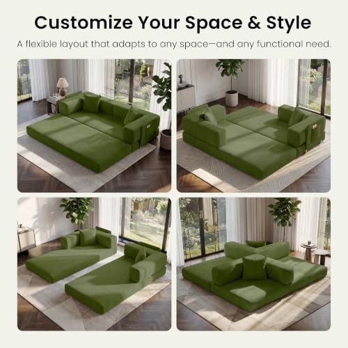 78.8" Convertible Futon Sofa Bed, Boneless Couch - Image 3