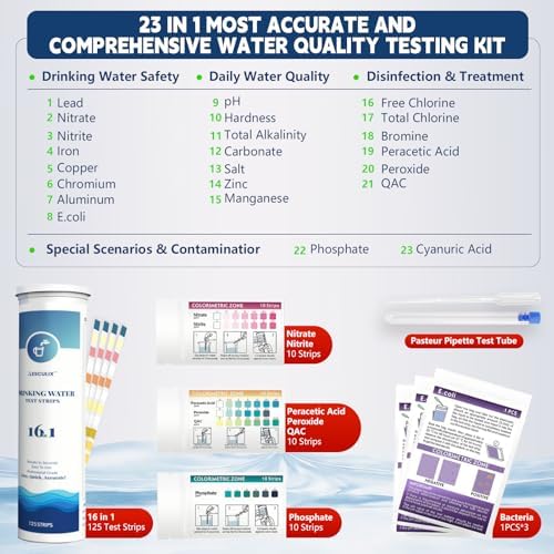 All-New 23 in 1 Drinking Water Testing Kit 158 Strips, Well Water Testing Kit & - Image 2