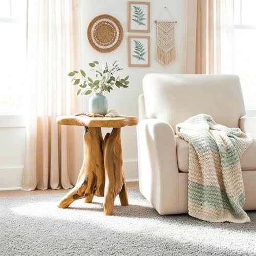 WELLAND Solid Wood Pedestal End Table - Image 4