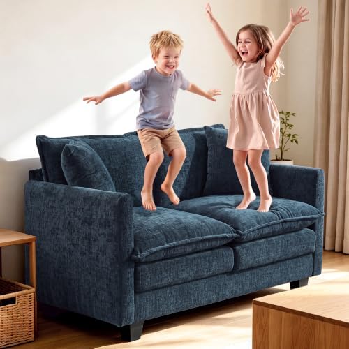 Loveseat Sofa, Soft Chenille Cloud‑Cushion Small‑Space Couch - Image 7