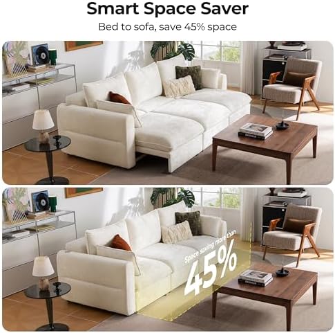 103" Electric Pull Out Sleeper Sofa Bed, 2in1 Power Extendable Couch Bed - Image 6