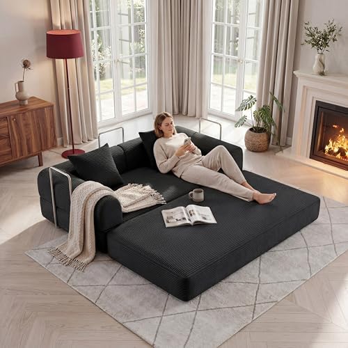 Futon Sofa Bed Modular Loveseat Sleeper Folding Pull Out Couch - Image 3