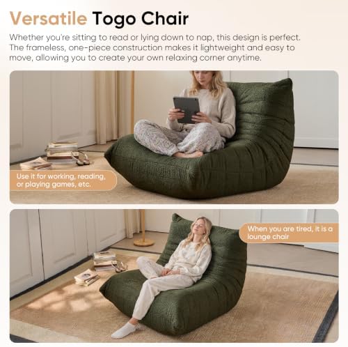 Big Adults Bean Bag Chairs Comfy Fireside BeanBag Couch Togo Sofa - Image 4