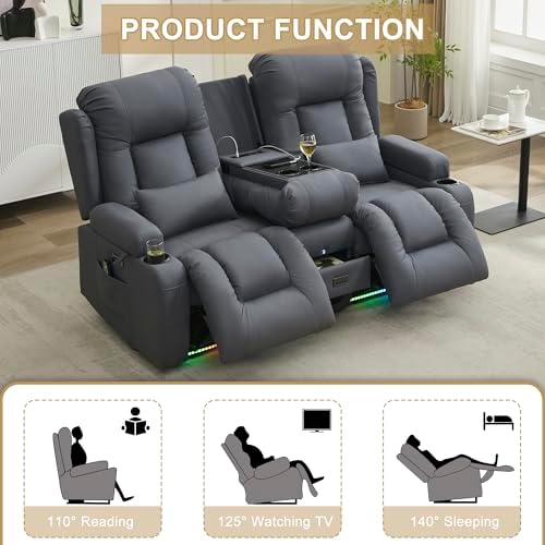 URRED Power Loveseat Recliner Sofa - Image 3